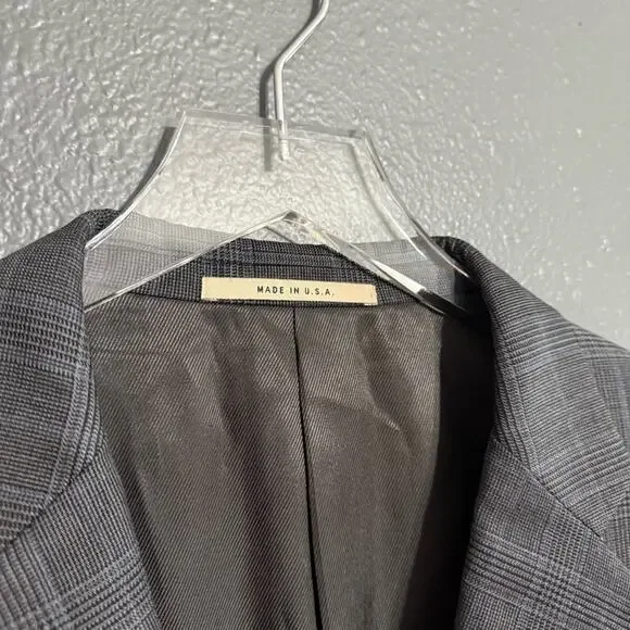 Burberry London Plaid Sports Coat 100% Wool Size 44